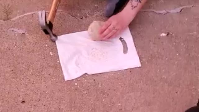 Geode doesn't break, but breaks glass door