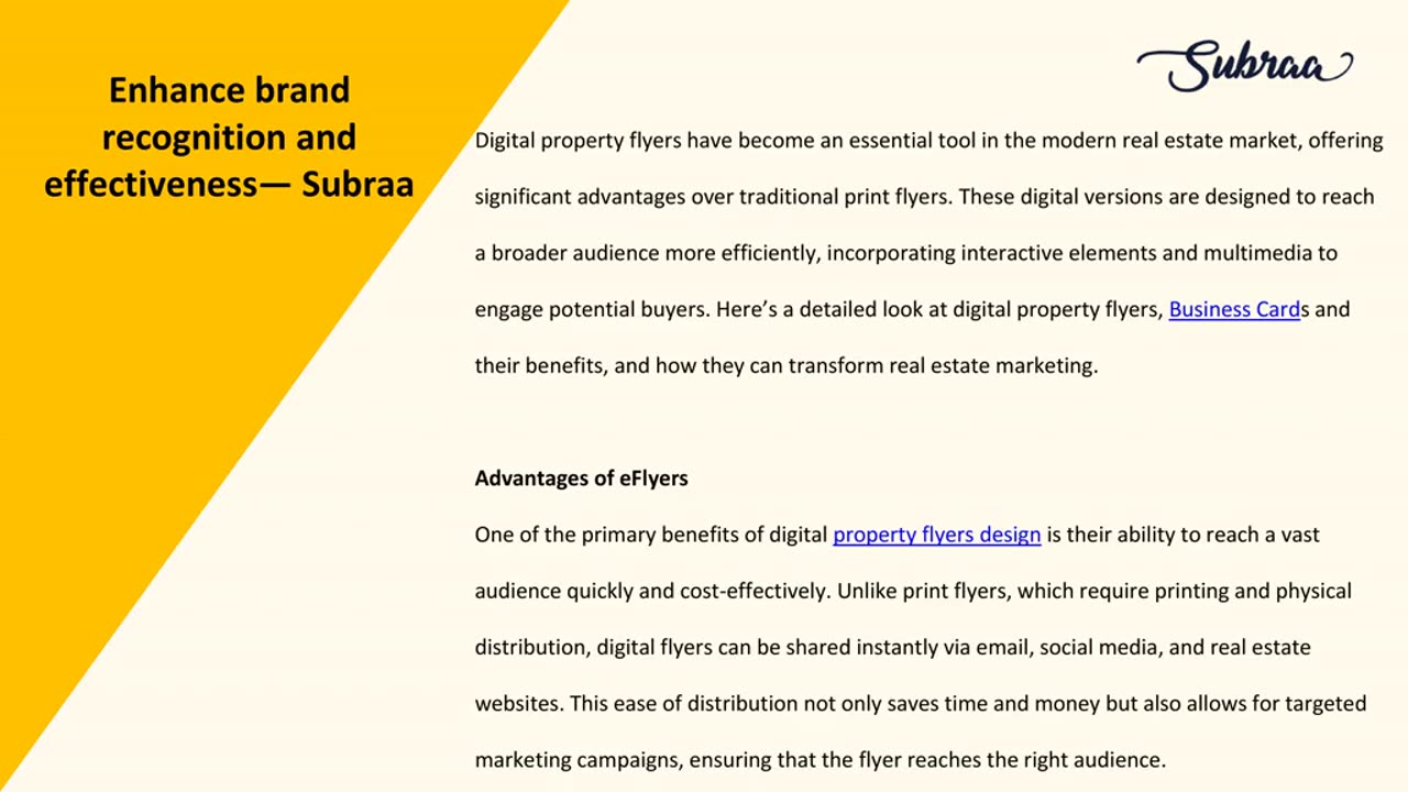 Enhance brand recognition and effectiveness — Subraa