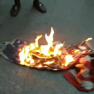 BLM Burns American Flag and Threatens Tucker Carlson Outside Fox News Headquarters