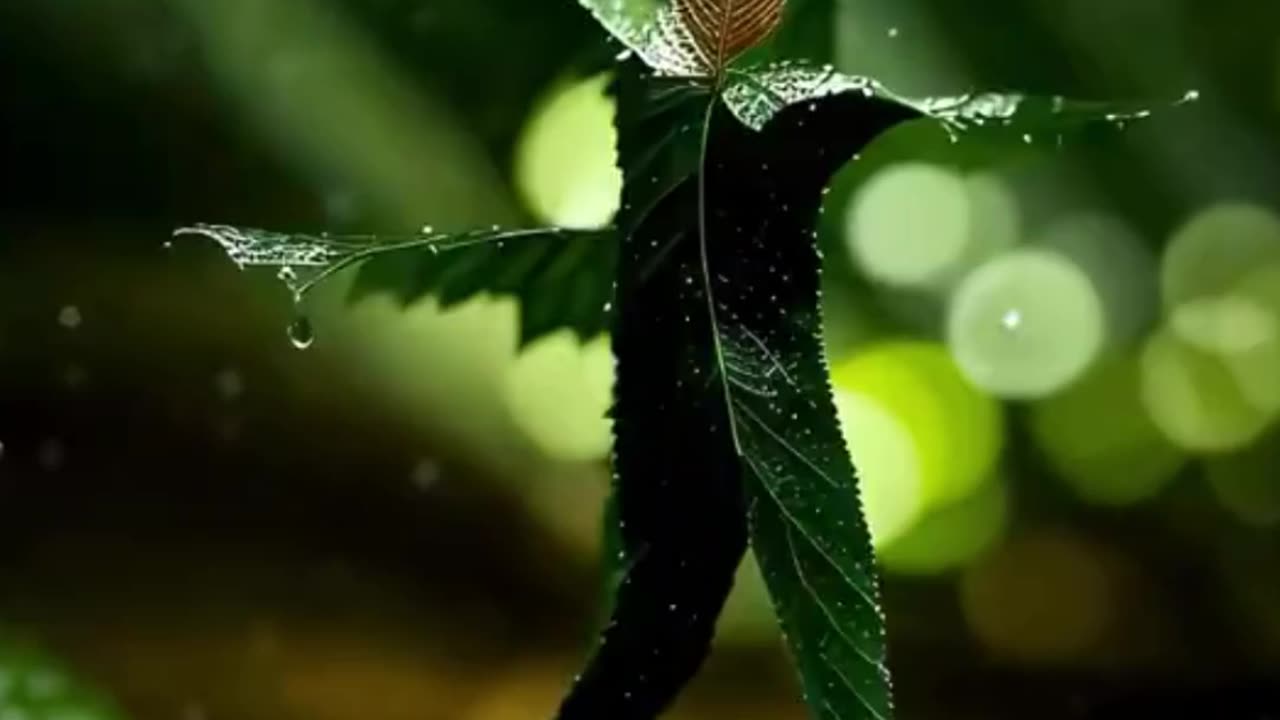 Leaf Couple Dance In The Rain forest