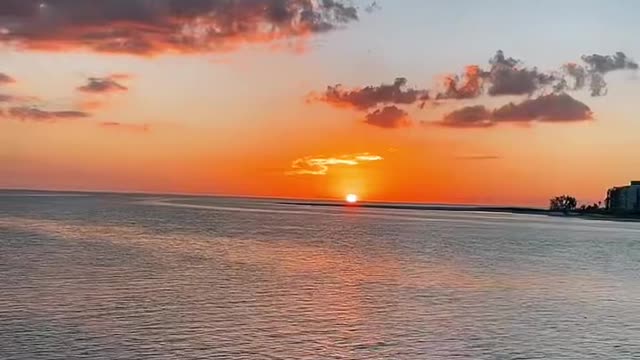 Halloween Pumpkin Sunset Over Fort Myers Beach, FL