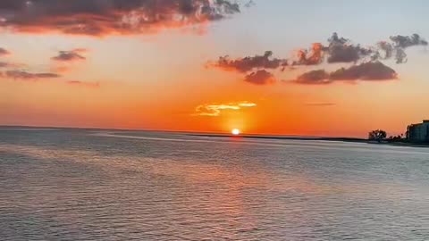 Halloween Pumpkin Sunset Over Fort Myers Beach, FL