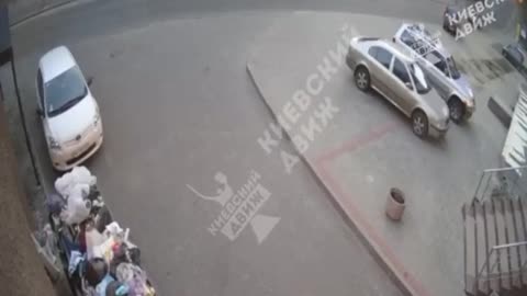 Ukraine War Footage Of Dual Missile Impact In Kyiv From Security Camera