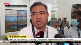 DAP Secretary-General Anthony Loke at nomination centre in Seremban