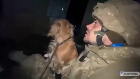 Ukrainian soldier with his puppy surrender to Russians in Mariopul