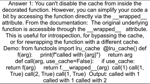 disable functoolslru_cache from inside function