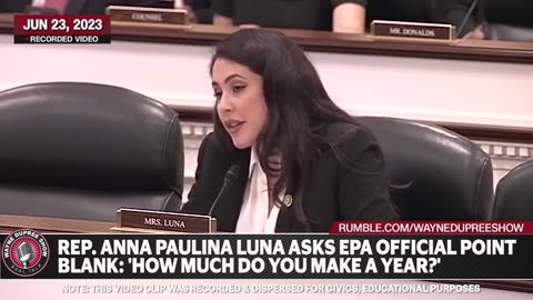 "Rep. Luna puts EPA official on the spot with a bold question"