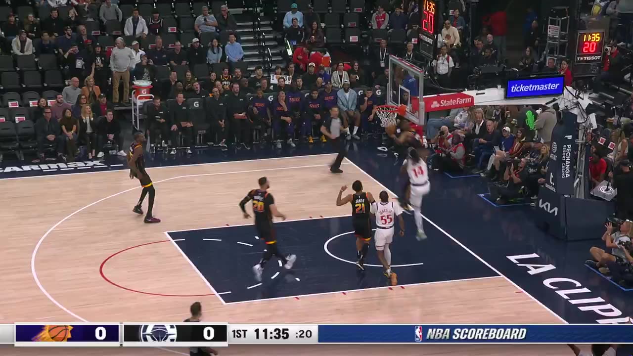 NBA - Harden slips it to Terance Mann who throws it down to open the scoring in LA!