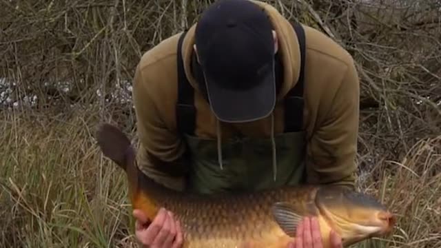 Chris with a stunning cold weather carp