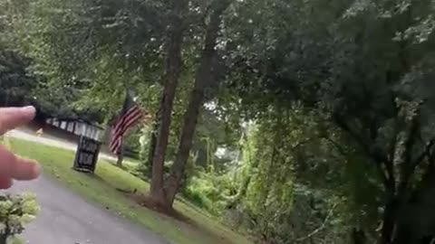 The viral video of the biker that burned a Trump sign happened on his property.