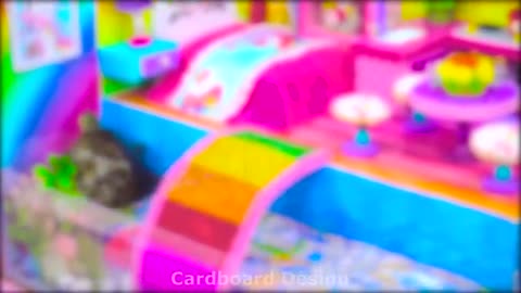 Diy Miniature House_❤_How To Make Cute Rainbow Unicorn House With Aquarium Around from Cardboard