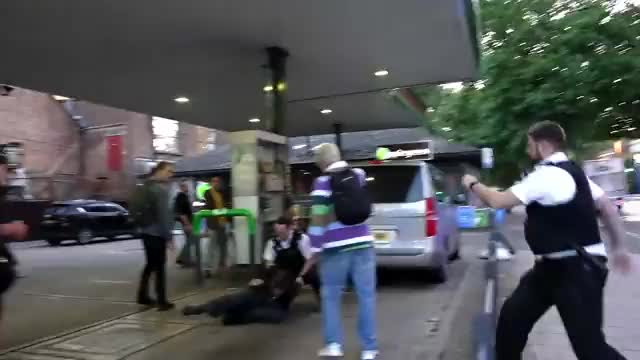 "Just Stop Oil" eco terrorists smashing petrol pumps.