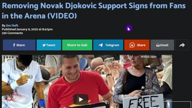 Aussie Cops Take Away Signs Supporting Novak Djokavic