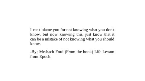 "Life Lesson from Epoch" - Checkout Description