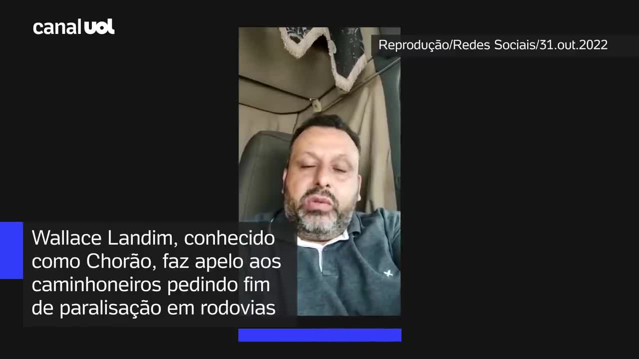 Líder dos caminhoneiros pede fim de paralisação em rodovias e reconhece vitória de Lula