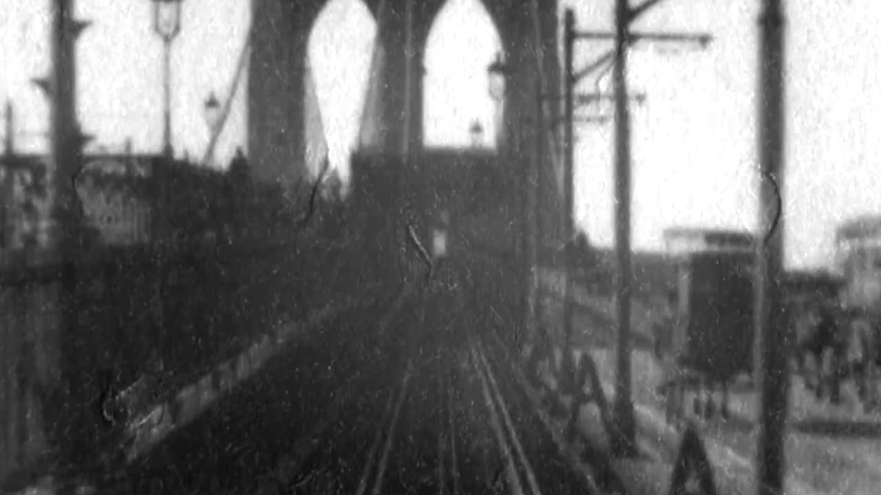 New Brooklyn To New York Over The Brooklyn Bridge (1899 Original Black & White Film)