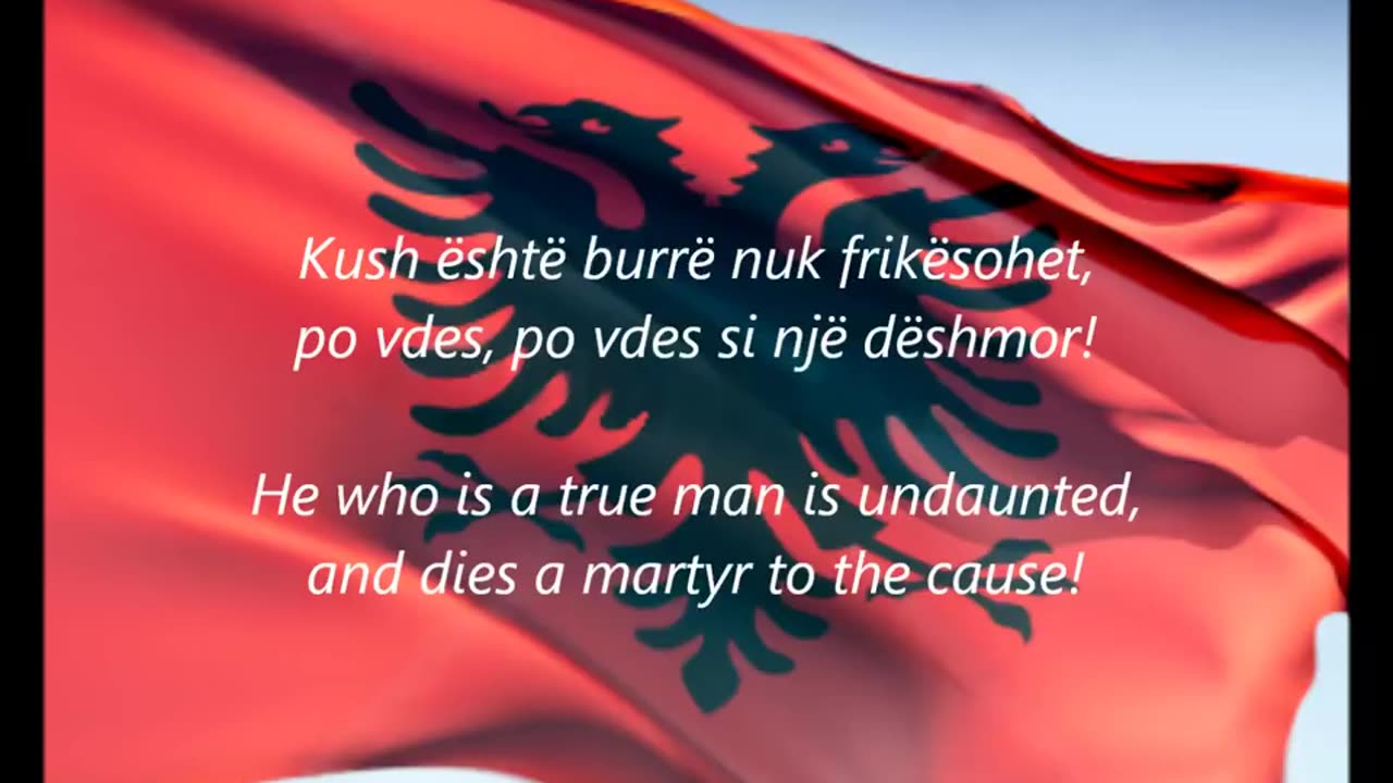 Albanian National Anthem - 'Hymni I Flamurit' (SQ-EN)