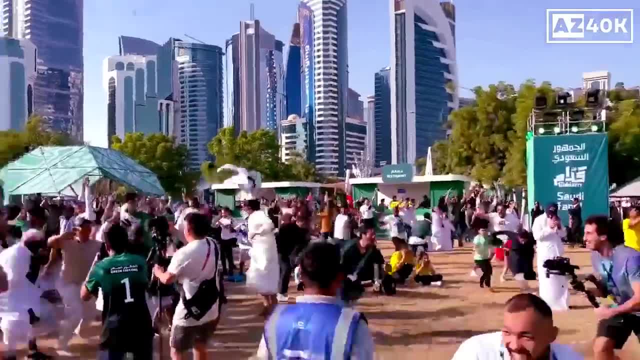 Saudi Arabia Fans 'Siuu' Celebration After 2-1 Win vs Argentina