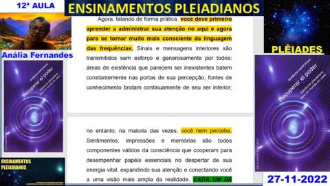 12ª Aula do Livro "Recuperar O Poder" Barbara Marciniak. 27-11-2022. (H.Q.)