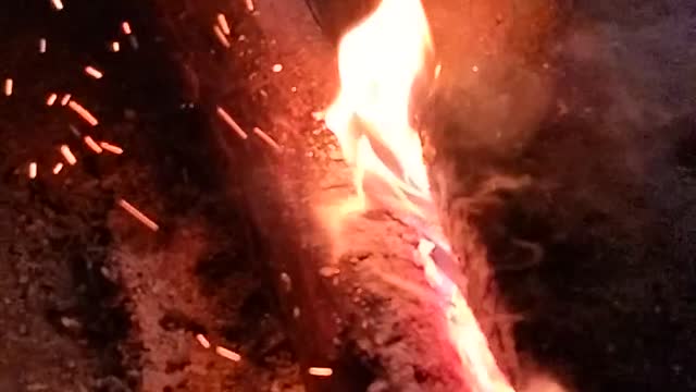 Fire seen | burning flame in winter seen