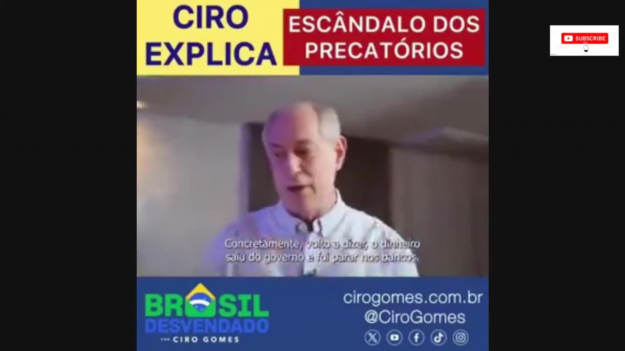 CIRO GOMES DENUNCIA LULA. VENDA de PRECATÓRIOS