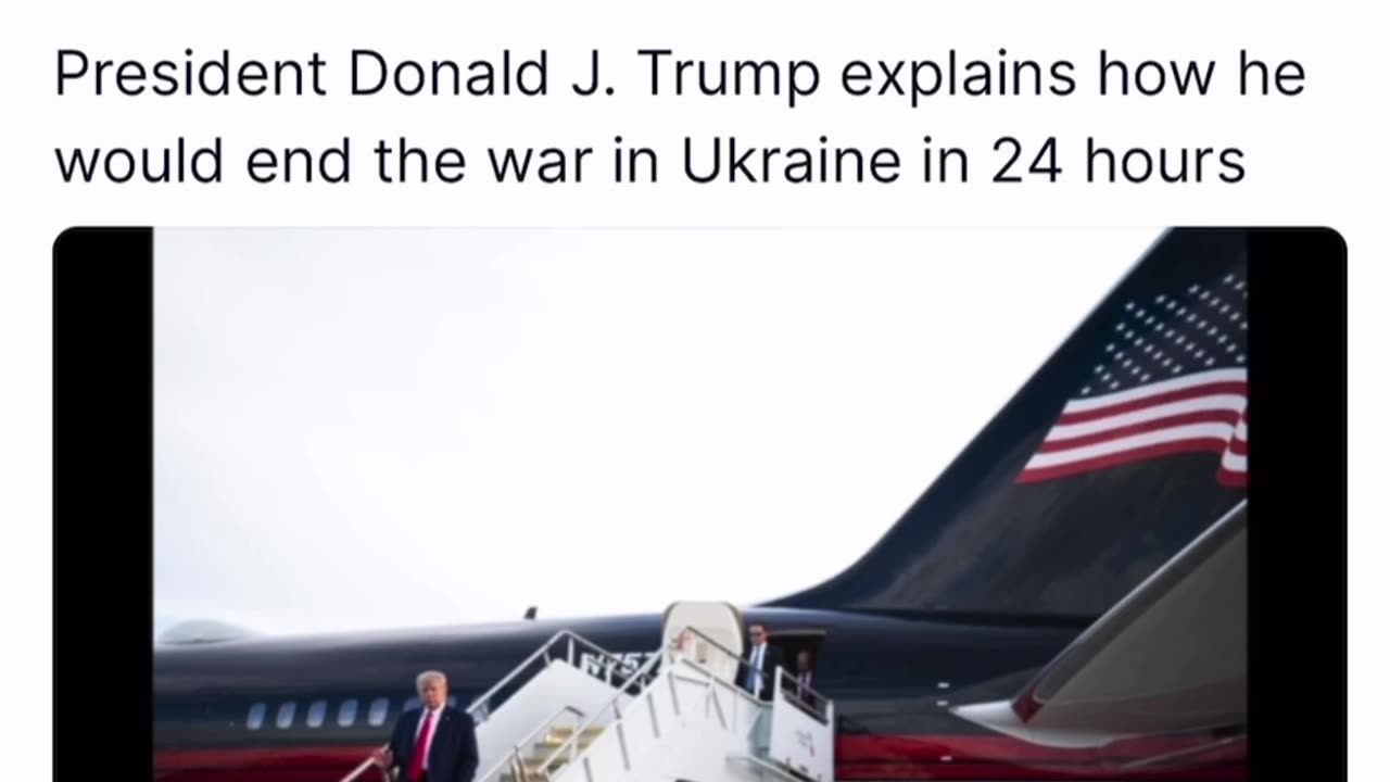 Trump: How to end the Ukraine War in 24 hours