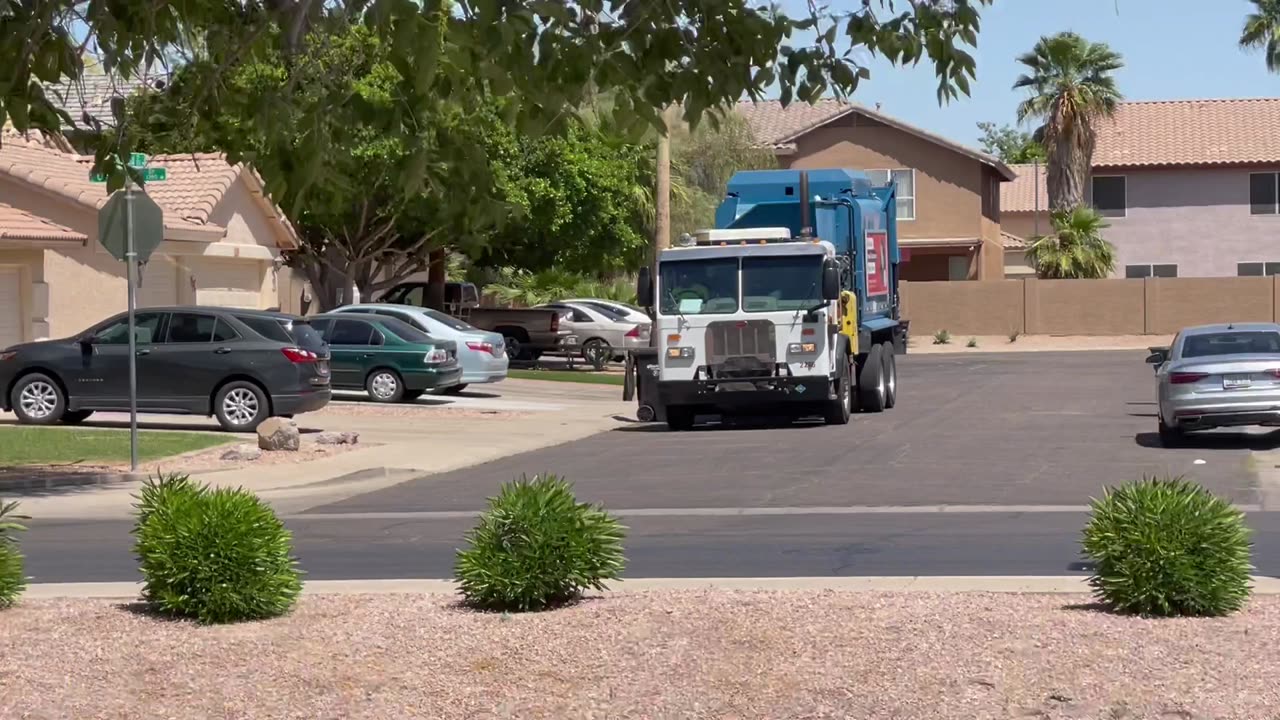 Town of Gilbert Garbage Truck Picking Up Trash