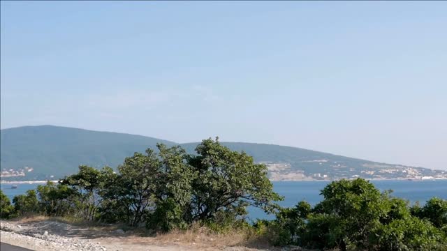 mountain road along the sea amazing view from car