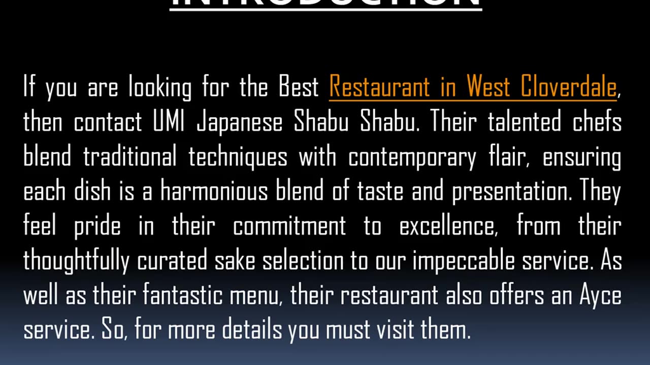 One of the Best Restaurant in West Cloverdale
