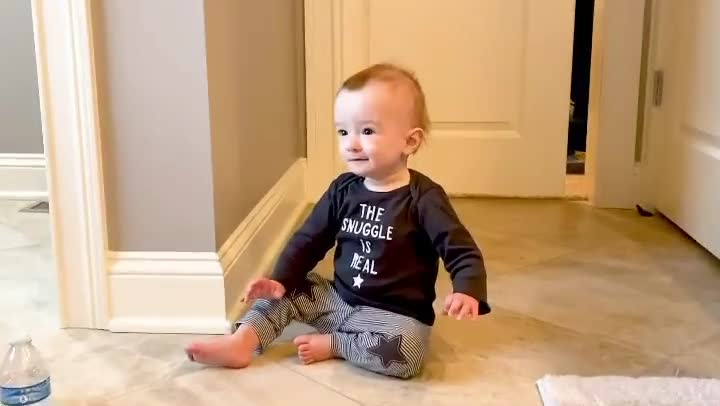 Baby bottle flip! I love this little guy. #baby