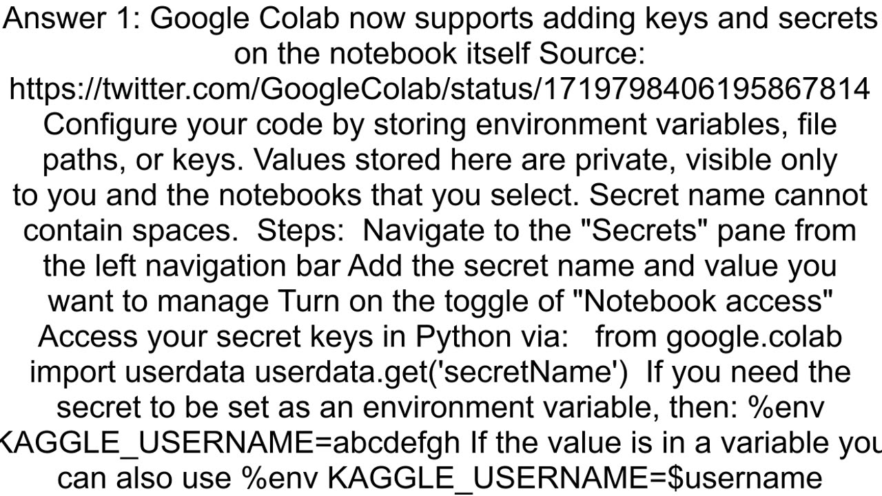 How do I set environment variables in Google Colab