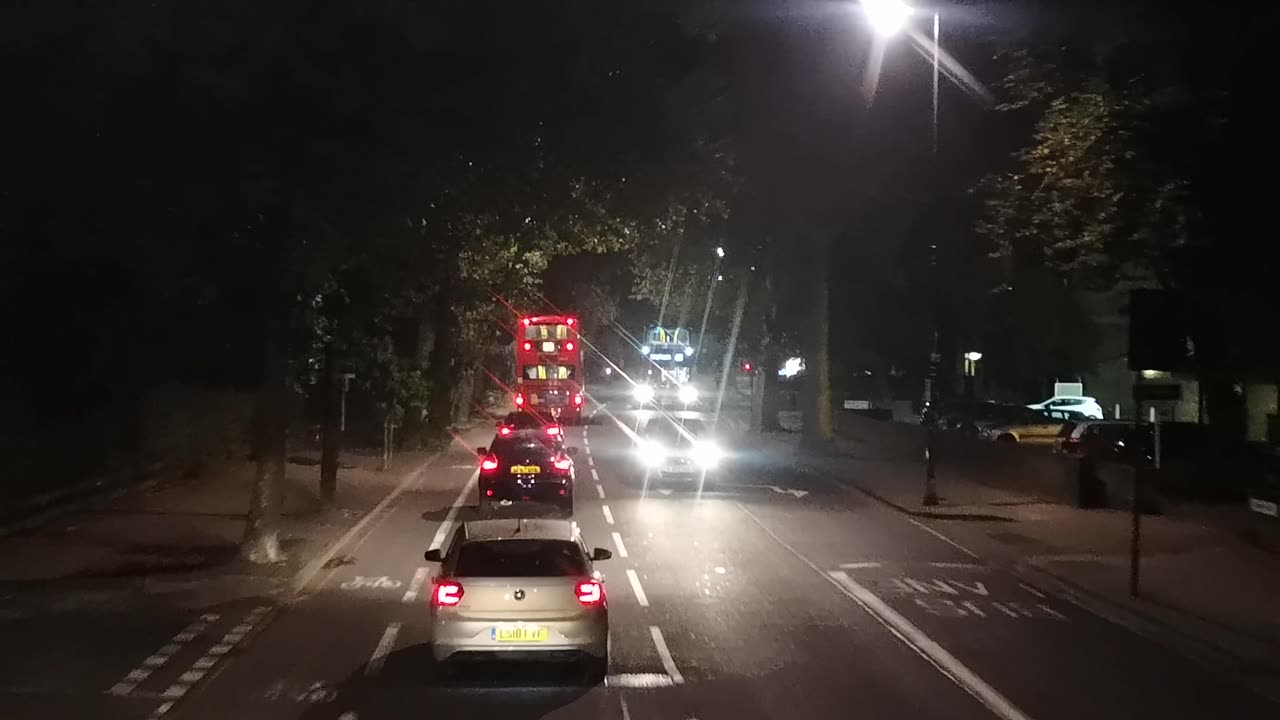 Dash Camera Footage Of Traffic On The Road At Night