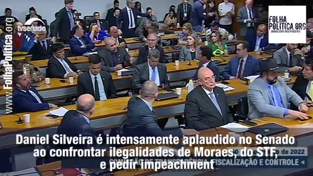 Daniel Silveira é intensamente aplaudido no Senado Federal ao confrontar ilegalidades de Moraes