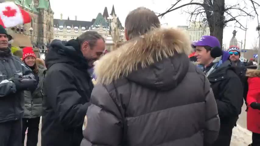 Maxime Bernier shakes hands and meets locals at Freedom Convoy 2022Ottawa