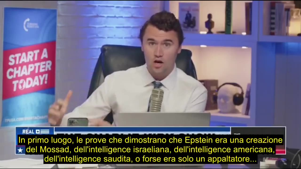 Charlie Kirk identifica Jeffrey Epstein come un agente di Israele.