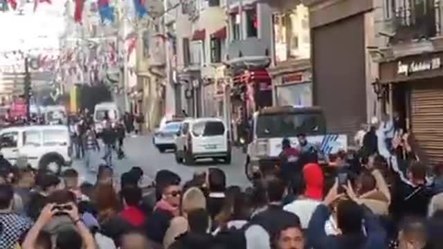 Emergency services respond following reported explosion in downtown Istanbul