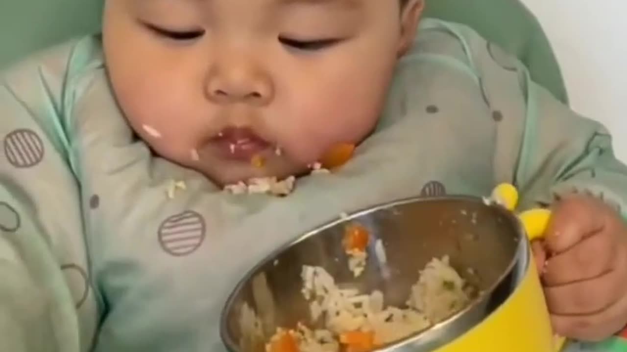 baby eating video