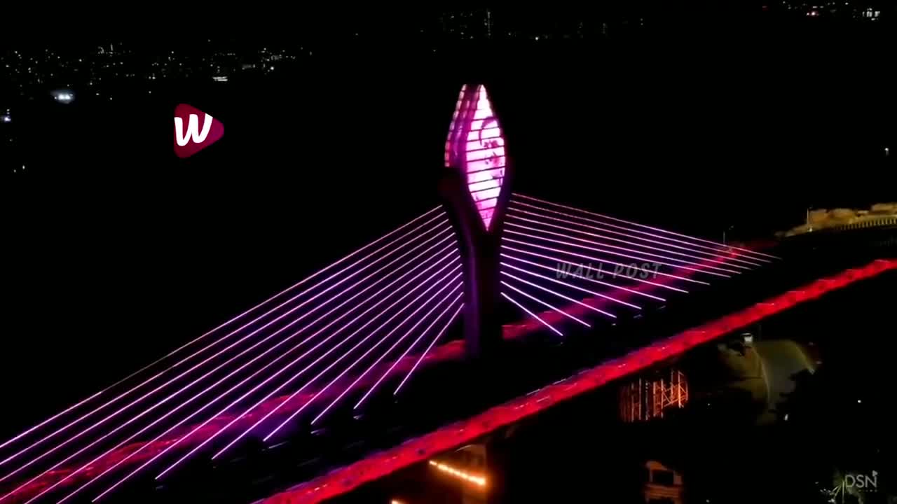 MUST WATCH_ Hyderabad Durgam Cheruvu Cable Bridge Night View Drone Visuals _ Wall Post