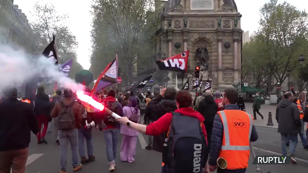 France: Thousands rally in Paris against pension reform as Macron kicks off 100-day recovery plan