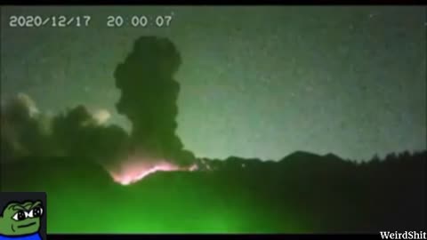 Bizarre Laser From The Sky Hits Volcano In Japan That Erupts