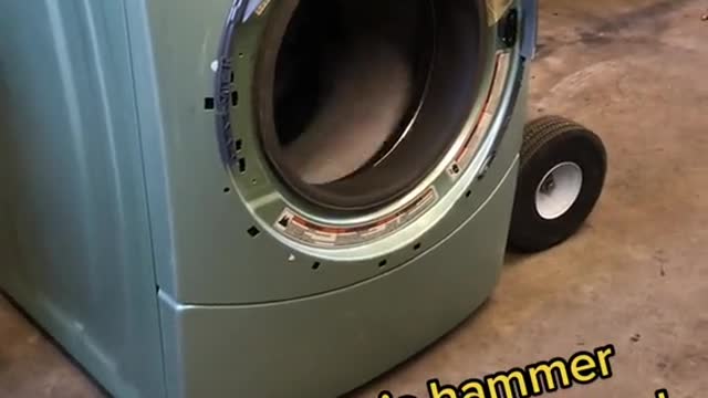 Not even Thor's hammer could take out this Whirlpool washer!!