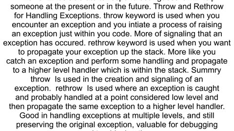 Dart What is the difference between throw and rethrow