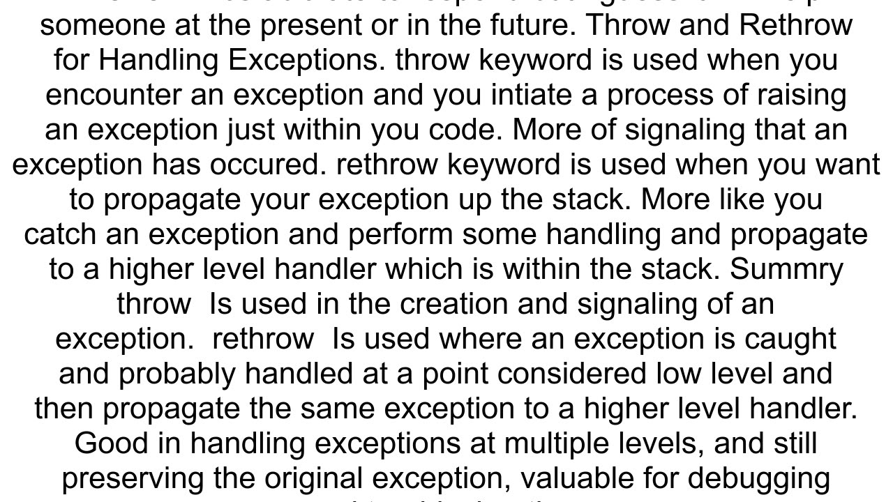 Dart What is the difference between throw and rethrow