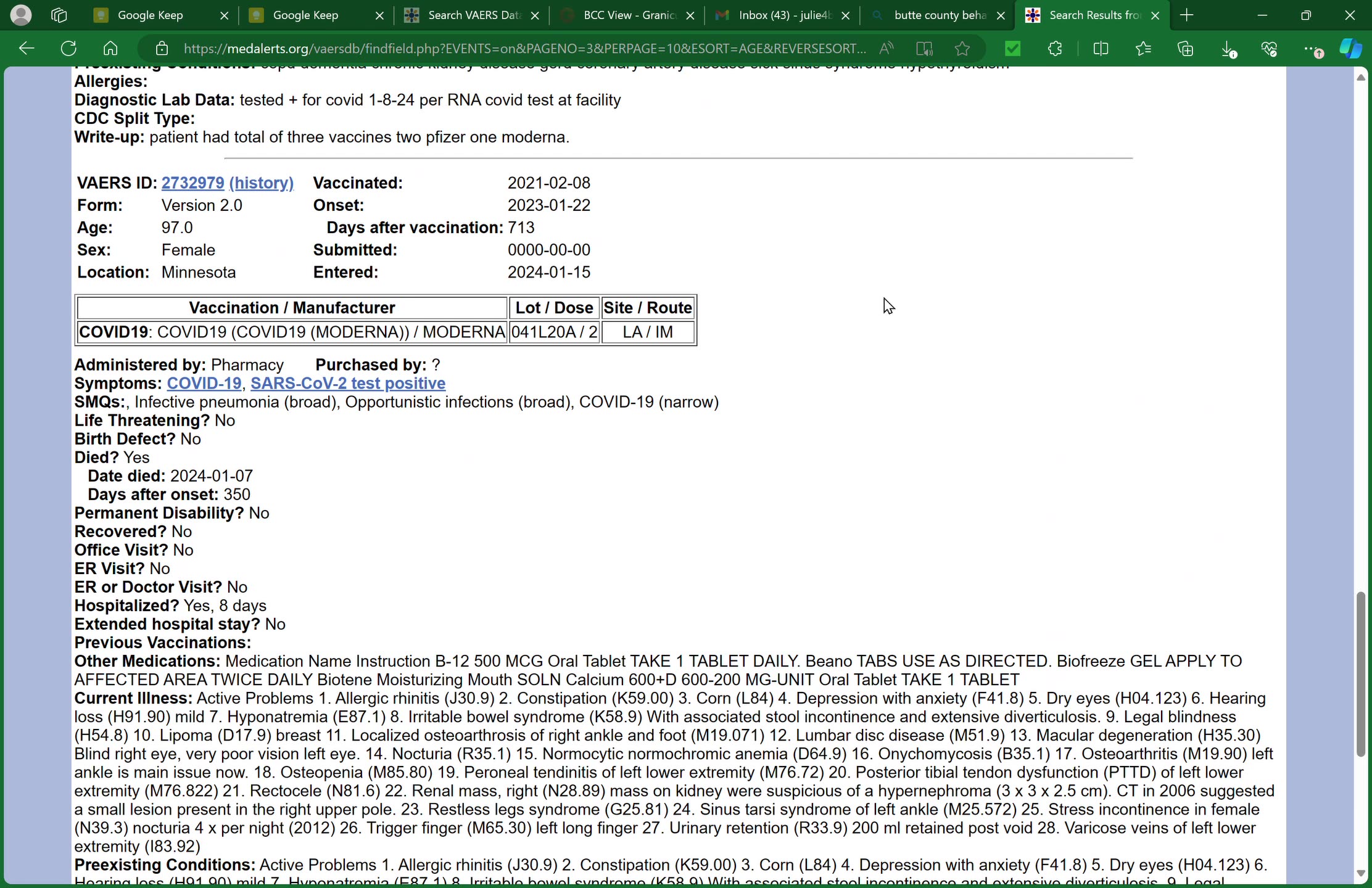 JANUARY, 2024 VACCINE FATALITIES AS REPORTED TO VAERS