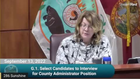 286 Sunshine LIVE Ep 115 - Who might be the next County Administrator