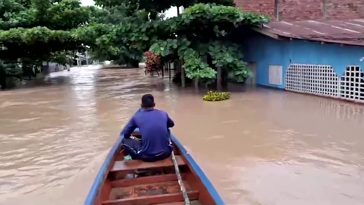 Extreme rainfall damages homes in Peru's Amazon