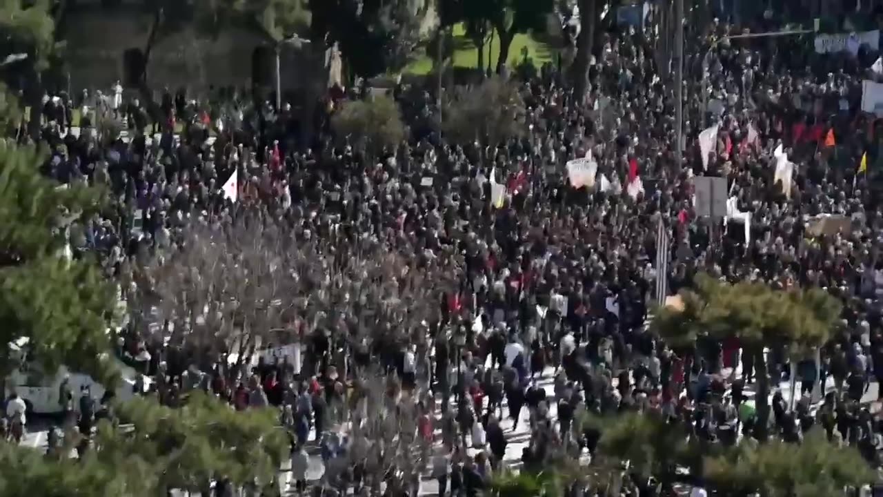 Protest in Greece today over train crash