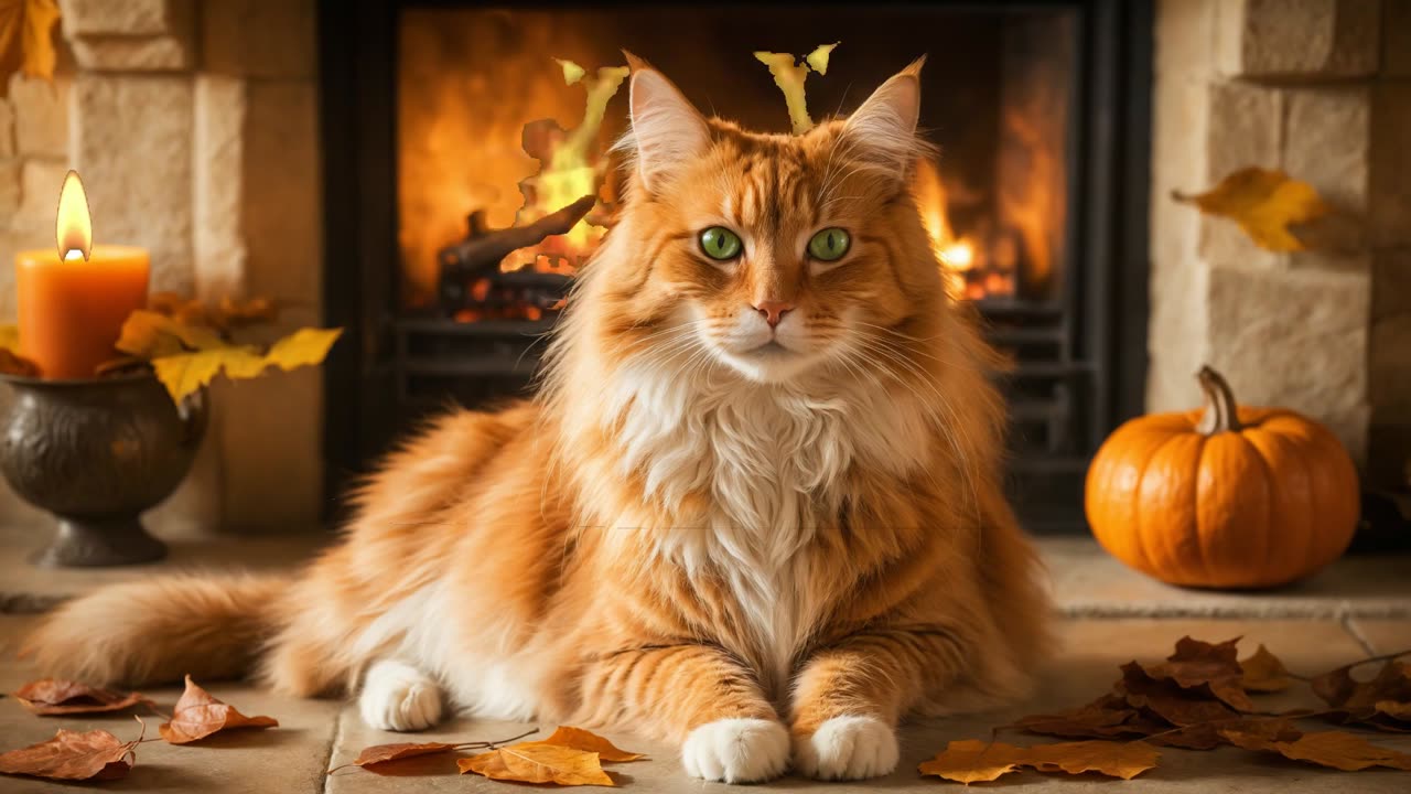 Cozy Cat 🐈 by the Fireplace 🔥 ASMR Will Make You Purr