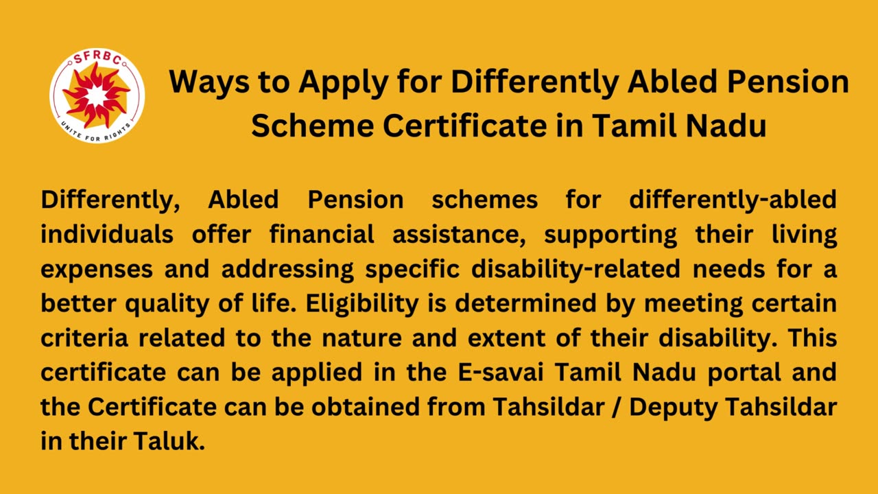 Ways to Apply Differently Abled Pension Scheme in Tamil Nadu