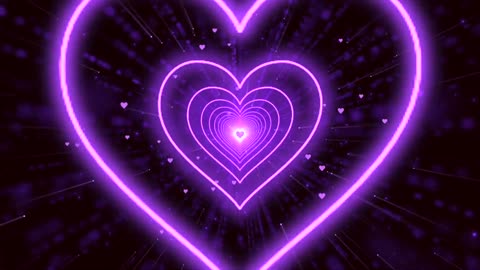 757. Heart Tunnel Background💜Purple Neon Heart Background Heart Heart